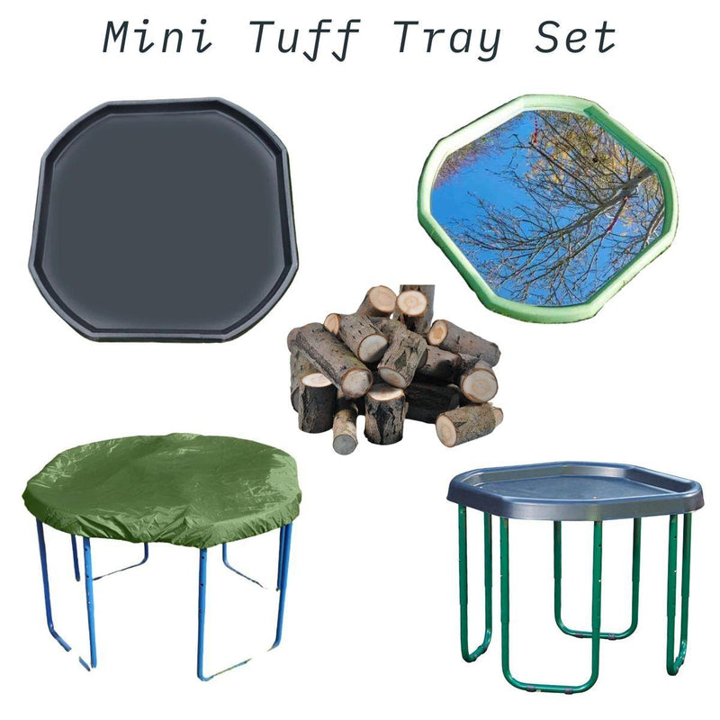 Mini Tuff Tray Set - Includes Tray, Mirror, Stand, Cover and Construction Columns, Learning SPACE