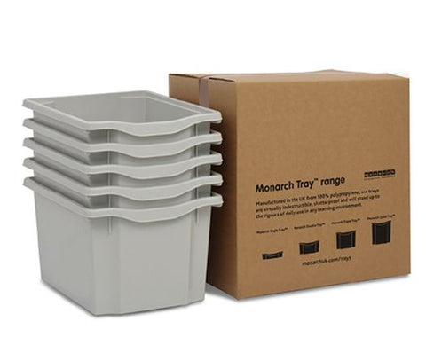 Monarch Trays Multi Packs, Triple (5 Pack) Light Grey Learning SPACE