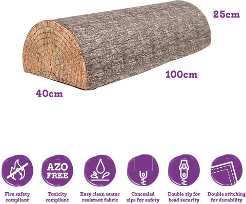 Multi-Person Foam Log Bean Bag Seat-Bean Bags & Cushions,Cushions,Dropship,Eden Learning Spaces,Forest School & Outdoor Garden Equipment,Nature Learning Environment,Nature Sensory Room,Nurture Room,Outdoor Furniture,Stock,Wellbeing Furniture-Learning SPACE
