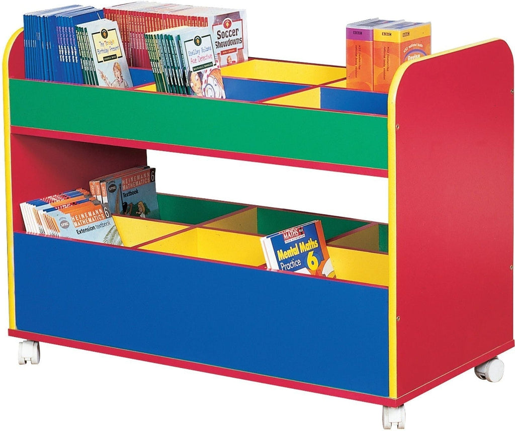 Multicolour Mobile Double Decker Storage-Calmer Classrooms,Classroom Displays,Helps With,Storage,Trolleys,Wellbeing Furniture-Learning SPACE