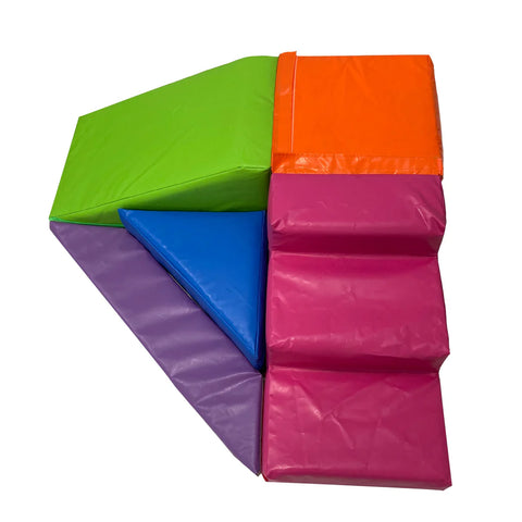 Multicoloured Slide & Steps Sofplay set-Sensory Climbing Equipment,Soft Play Sets-Learning SPACE