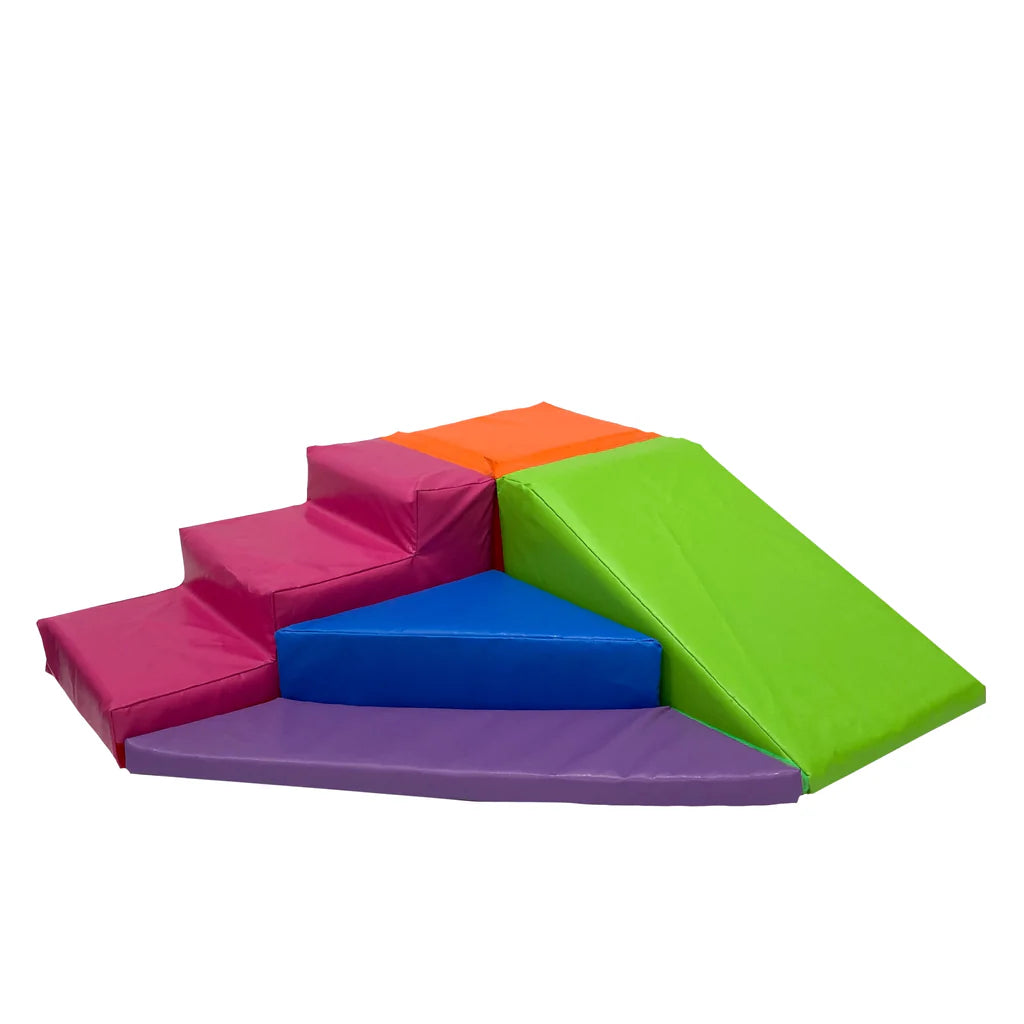 Multicoloured Slide & Steps Sofplay set-Sensory Climbing Equipment,Soft Play Sets-Learning SPACE
