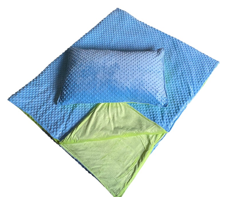 MySpace 3kg Weighted Blanket & Pillow Case Small (90 x 100), Blue/Green Learning SPACE