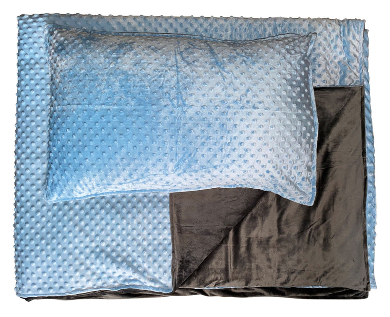 MySpace 5kg Weighted Blanket & Pillow Case Large (150 x 200cm), Blue/Grey Learning SPACE