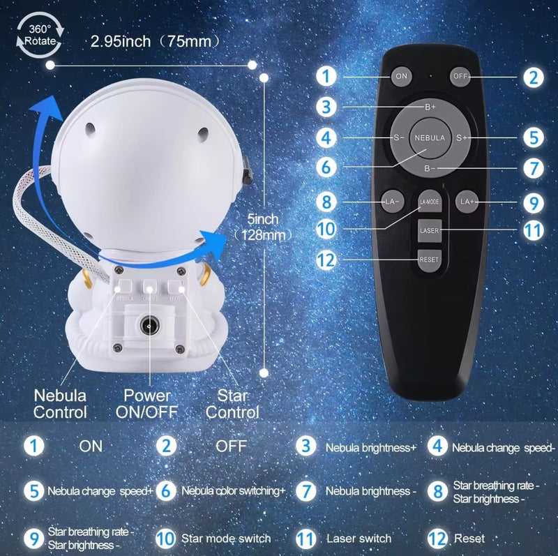 MySpace Astronaut Starry Sky Projector Light, Learning SPACE