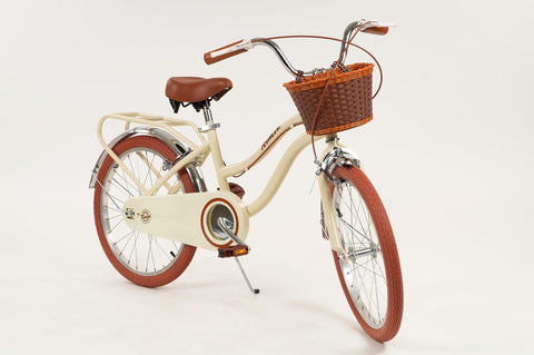 Natural Beige Toimsa Vintage Bicycle 20 Inch Wheels for Older Children, Learning SPACE
