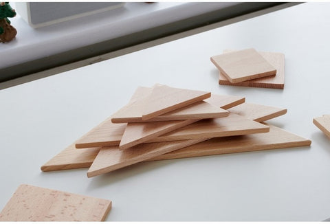 Natural Wooden Architect Triangular Panels - Pk6-Building Blocks,SCOTEXCEL,Sensory,sensory activity,Shape & Space & Measure,Stacking Toys & Sorting Toys,Stock,Tactile Toys & Books,TickiT,Wooden Toys-Learning SPACE