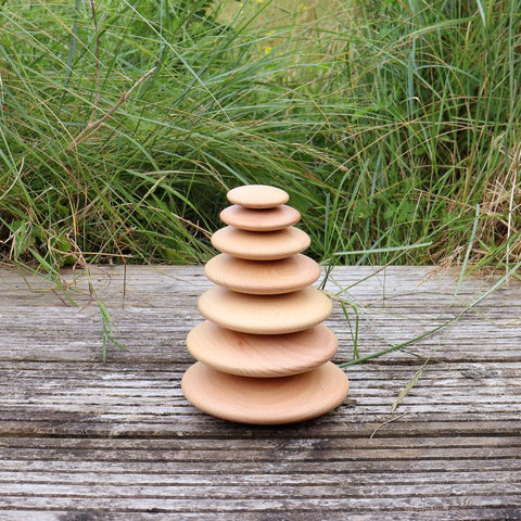 Natural Wooden Buttons Set of 7, Learning SPACE