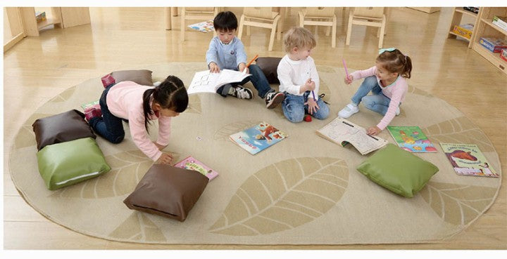 Nature's Haven Oval Leaf Rug, Learning SPACE