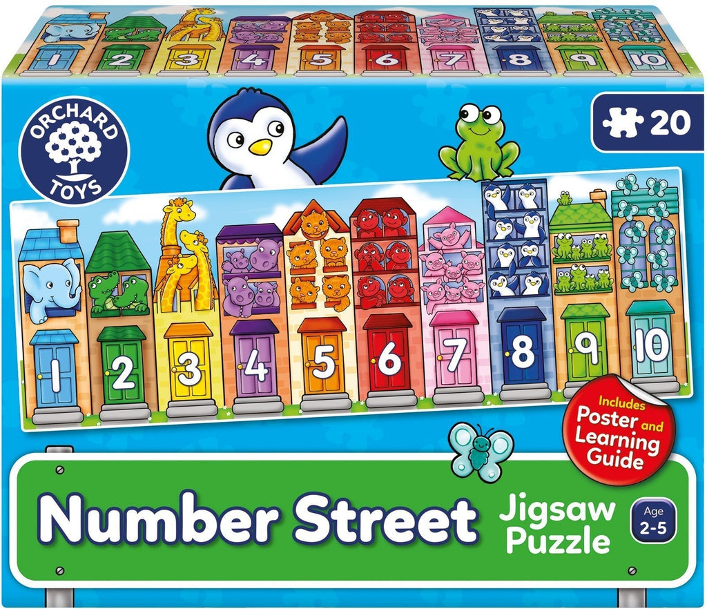 Number Street - Jigsaw Puzzle and Poster-13-99 Piece Jigsaw,Calmer Classrooms,Classroom Displays,Counting Numbers & Colour,Dyscalculia,Early Years Maths,Games & Toys,Gifts For 3-5 Years Old,Helps With,Maths,Maths Toys,Neuro Diversity,Orchard Toys,Primary Maths,Stock,Strength & Co-Ordination-Learning SPACE