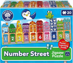 Number Street - Jigsaw Puzzle and Poster-13-99 Piece Jigsaw,Calmer Classrooms,Classroom Displays,Counting Numbers & Colour,Dyscalculia,Early Years Maths,Games & Toys,Gifts For 3-5 Years Old,Helps With,Maths,Maths Toys,Neuro Diversity,Orchard Toys,Primary Maths,Stock,Strength & Co-Ordination-Learning SPACE