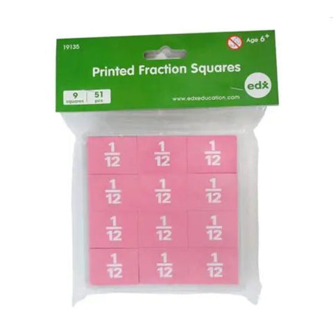 Printed Fraction Squares