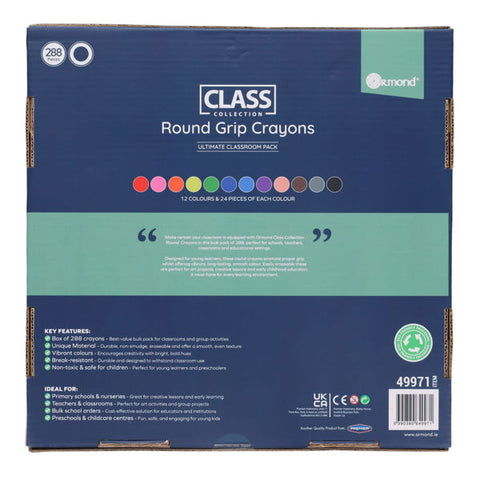 Ormond Class Collection - 288 Round Grip Crayons, Learning SPACE