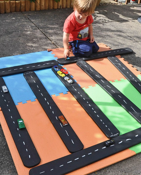 Outdoor Chalkboard Roadways (8Pk), Learning SPACE