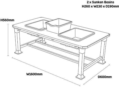 Outdoor Double Messy Table, Learning SPACE