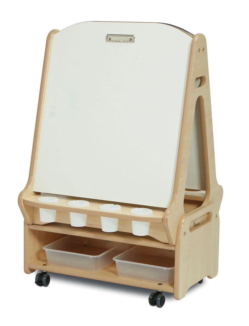 Double-Sided 2 Station Easel with Low Storage Trolley