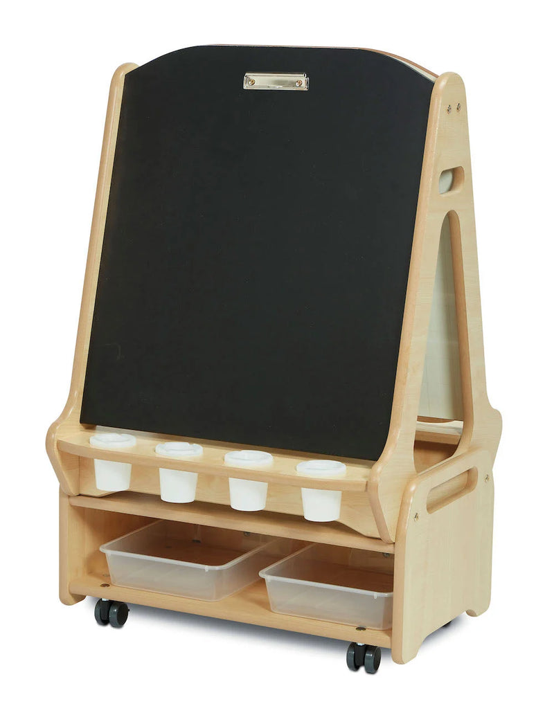 Double-Sided 2 Station Easel with Low Storage Trolley