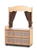 Home Zone With Clear Tubs And Taupe Curtains