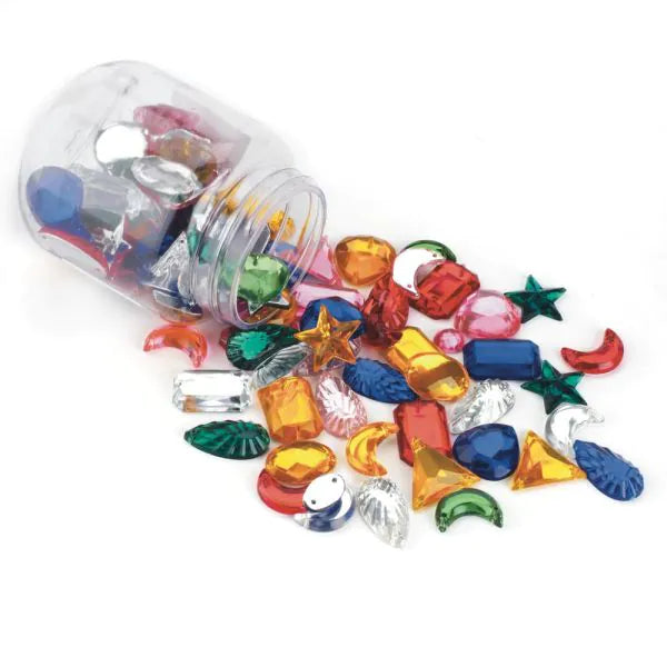 Pack of 100 Acrylic Gemstones- Assorted, Learning SPACE
