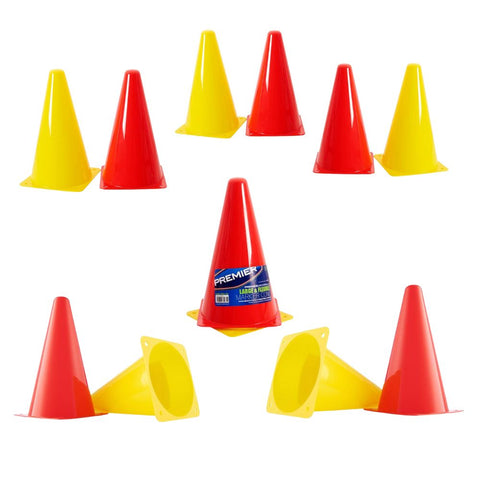 Pack of 12 Large & Flexible Marker Cone 2 Asst Colours, Learning SPACE