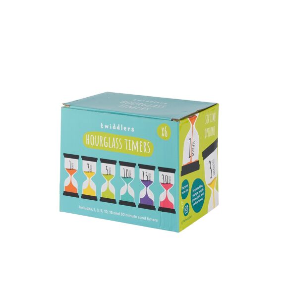 Pack of 6 Liquid Motion Toy Sand Timers - Hourglass, Learning SPACE