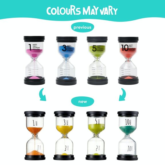 Pack of 6 Liquid Motion Toy Sand Timers - Hourglass, Learning SPACE