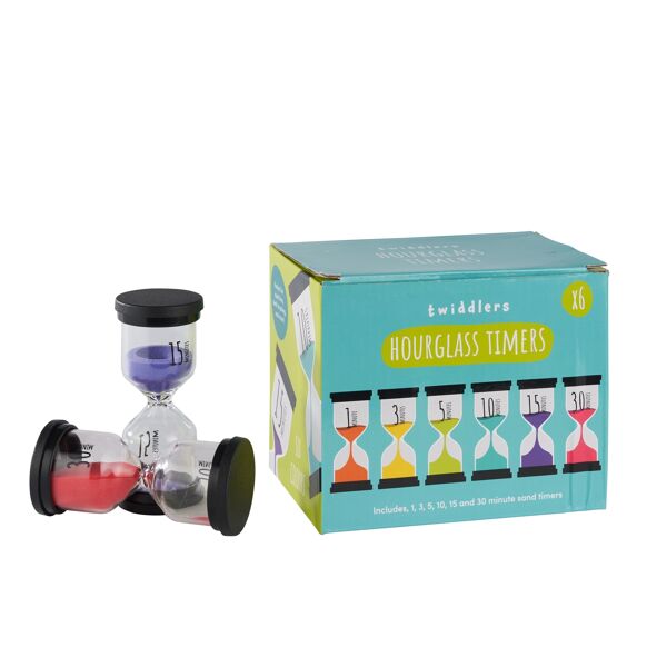 Pack of 6 Liquid Motion Toy Sand Timers - Hourglass, Learning SPACE