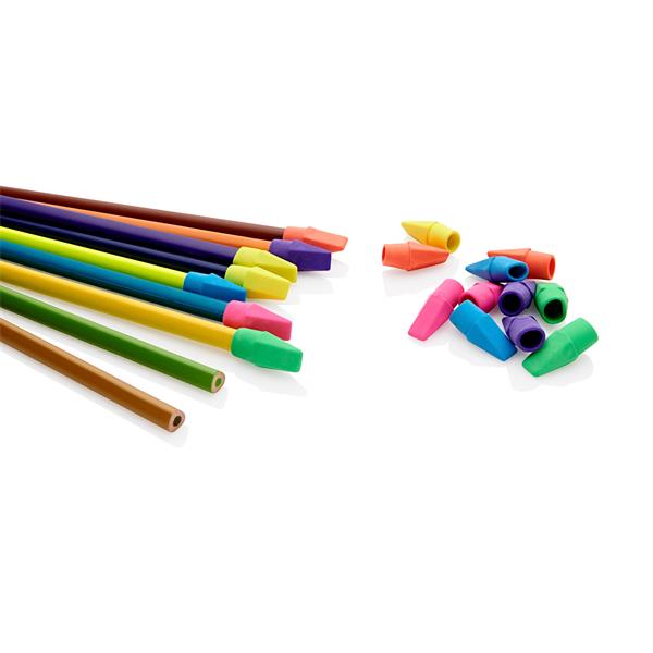 Pencil Top Erasers - Neon Collection 18 Pack, Stationery Learning SPACE