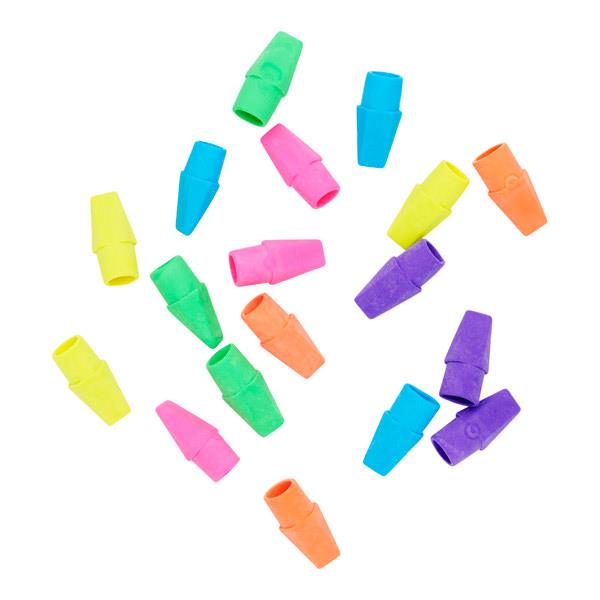 Pencil Top Erasers - Neon Collection 18 Pack, Stationery Learning SPACE