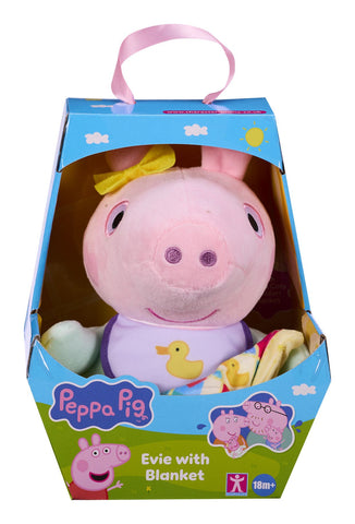 Peppa Pig Evie With Blanket-Casdon Toys,Christmas,Christmas 2025,Comfort Toys,Peppa Pig,Plush-Learning SPACE