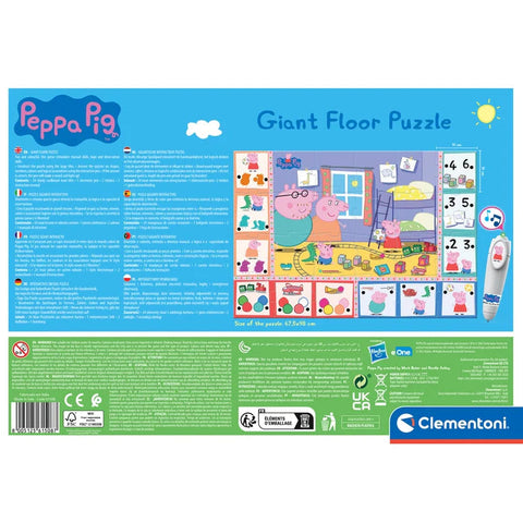 Peppa Pig Giant Floor Puzzle – Interactive Fun!-Active Games,Clementoni,Counting Numbers & Colour,Early Years,Early years Games & Toys,Games & Toys,Peppa Pig,Shape & Space & Measure,Sound. Peg & Inset Puzzles-Learning SPACE