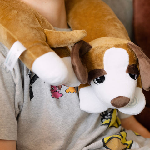 Puppy Vibrating Neck Pillow – Soothing Sensory Comfort by Bouncyband-ADD/ADHD,Autism,Bouncyband,Calming & Anxiety,Comfort Toys,excell2,Playlearn,Plush,Sensory Processing Disorder,Weighted & Deep Pressure,Weighted Lap Pad,Weighted Shoulder Snakes-Learning SPACE