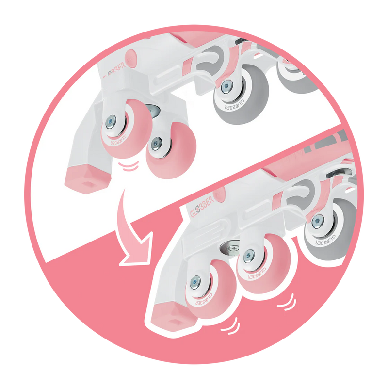 Pink Globber Learning Roller Skates 2 in 1 (Size EU 30-33), Learning SPACE