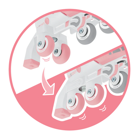 Pink Globber Learning Roller Skates 2 in 1 (Size EU 30-33), Learning SPACE