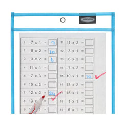 Pkt.5 Dry Erase Pockets-Back To School,Classroom Packs,Handwriting,Premier Office-Learning SPACE