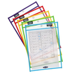 Pkt.5 Dry Erase Pockets-Back To School,Classroom Packs,Handwriting,Premier Office-Learning SPACE