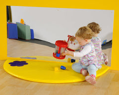 Plain Semi Circle Mat with Rectangular Mirror Set-AllSensory,Dropship,Floor Padding,Matrix Group,Padding for Floors and Walls,Sensory Mirrors,Soft Play Sets-Learning SPACE