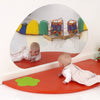 Plain Semi Circle Mat with Rectangular Mirror Set-AllSensory,Dropship,Floor Padding,Matrix Group,Padding for Floors and Walls,Sensory Mirrors,Soft Play Sets-Red-PRM3051RD-Learning SPACE