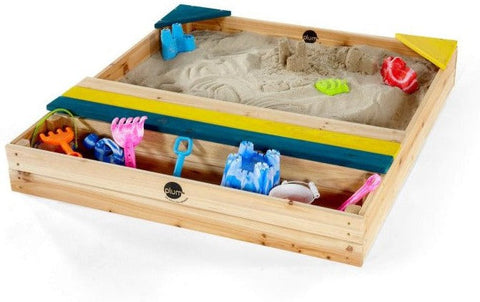 Plum® Store-It Wooden Sand Pit-Christmas,Eco Friendly,Outdoor Sand & Water Play,Outdoor Sand Pits,Playground Equipment,Plum Play,S.T.E.M,Sand,Science Activities,Seasons,Stock,Summer-Learning SPACE