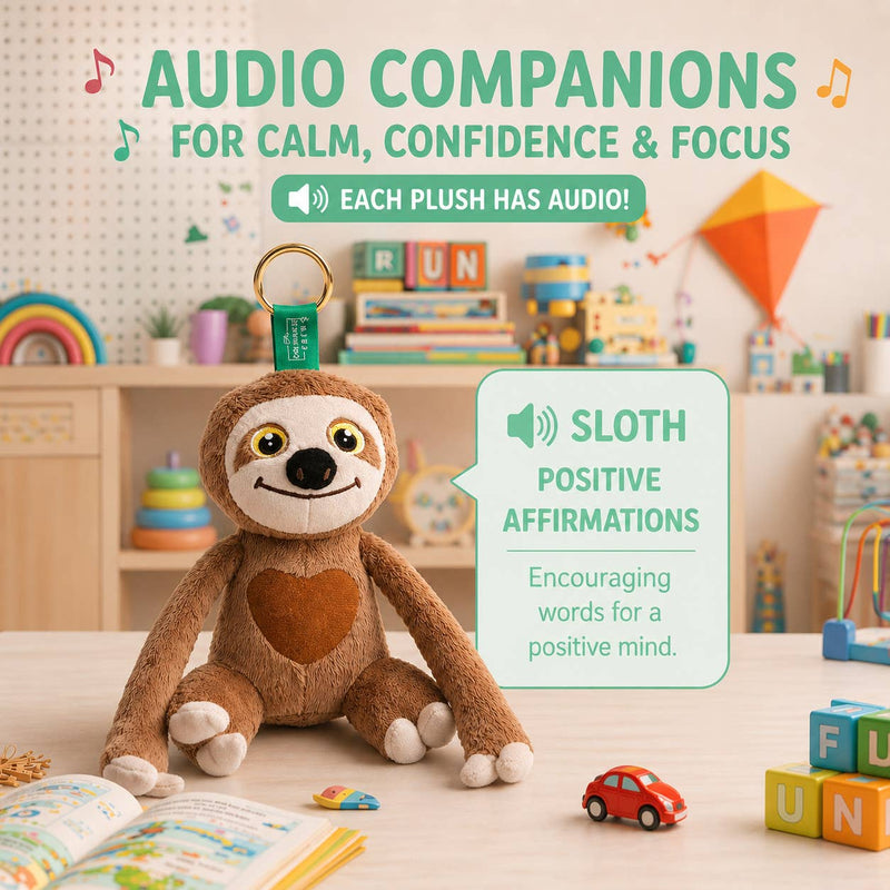 Positive Affirmations Sloth - Portable Talking Plushie, Stuffed Toys Learning SPACE