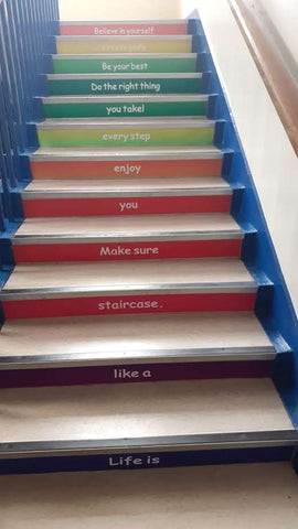 Positive Steps - Motivational Saying Sensory Path-bespoke,Calmer Classrooms,Classroom Displays,Dropship,Helps With,Movement Breaks,Sensory Flooring,Sensory Paths,swym-disabled-addtocart-with-text,swym-hide-addtocart,swym-hide-productprice-Learning SPACE