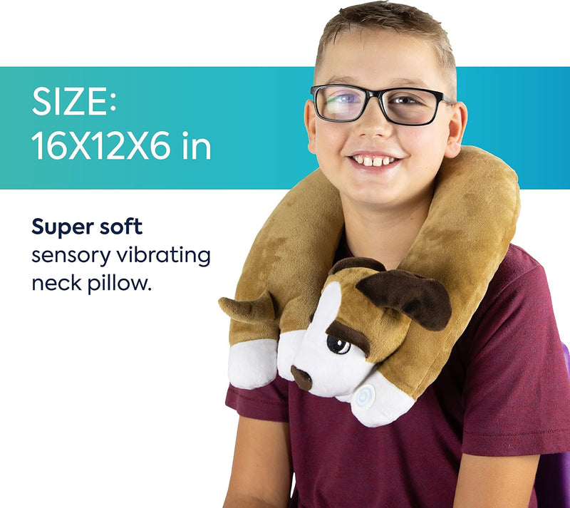 Puppy Vibrating Neck Pillow - Soothing Sensory Comfort by Bouncyband®, Learning SPACE