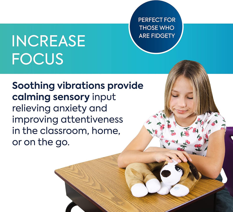 Puppy Vibrating Neck Pillow - Soothing Sensory Comfort by Bouncyband®, Learning SPACE