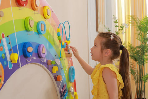 Rainbow Activity Wall Panels-Arts & Crafts-Additional Need,Dropship,Fine Motor Skills,Helps With,Maths,Nursery,Primary Maths,Rainbow Theme Sensory Room,SCOTEXCEL,Sensory Wall Panels & Accessories,Shape & Space & Measure,Strength & Co-Ordination,Viga Activity Wall Panel-Learning SPACE