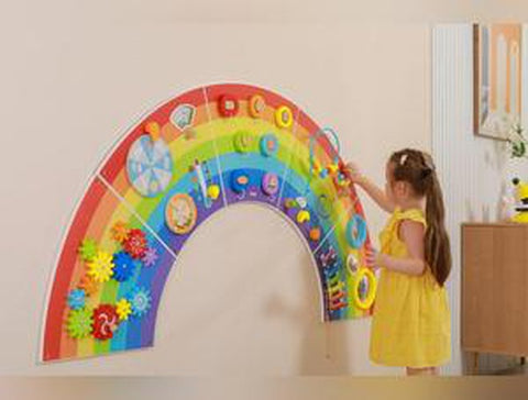 Rainbow Activity Wall Panels-Arts & Crafts-Additional Need,Dropship,Fine Motor Skills,Helps With,Maths,Nursery,Primary Maths,Rainbow Theme Sensory Room,SCOTEXCEL,Sensory Wall Panels & Accessories,Shape & Space & Measure,Strength & Co-Ordination,Viga Activity Wall Panel-Learning SPACE