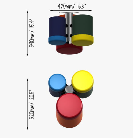 Rainbow Bongos - Sensory Garden Musical Instruments-Dropship,Drums,Matrix Group,Music,Outdoor Musical Instruments,Primary Music,Sound,Strength & Co-Ordination-Learning SPACE