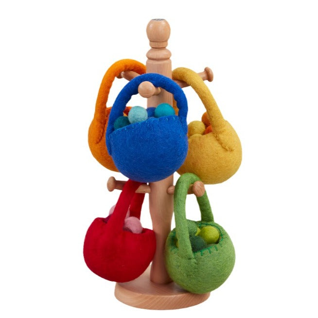 Rainbow Felt Bags and Balls Set (5Pk), Learning SPACE