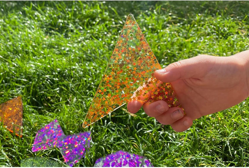 Rainbow Glitter Shapes - Mood Shape Accessory, Arts & Crafts Learning SPACE
