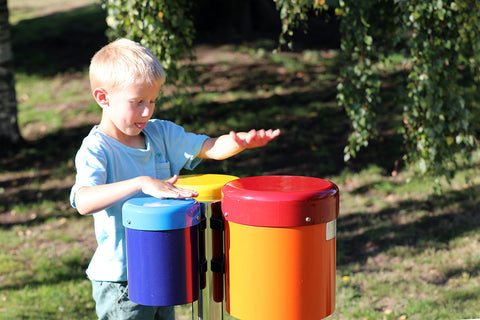 Rainbow Trio Ensemble - Sensory Garden Musical Instruments-Dropship,Matrix Group,Music,Nursery,Outdoor Musical Instruments,Primary Music,Sensory Garden,Sound,Strength & Co-Ordination-Learning SPACE