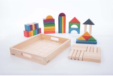 Rainbow Wooden Jumbo Block Set - Pk54-Baby Wooden Toys,Building Blocks,Engineering & Construction,Gifts For 6-12 Months Old,Maths,Nurture Room,Primary Maths,S.T.E.M,SCOTEXCEL,Shape & Space & Measure,Stacking Toys & Sorting Toys,Stock,TickiT-Learning SPACE